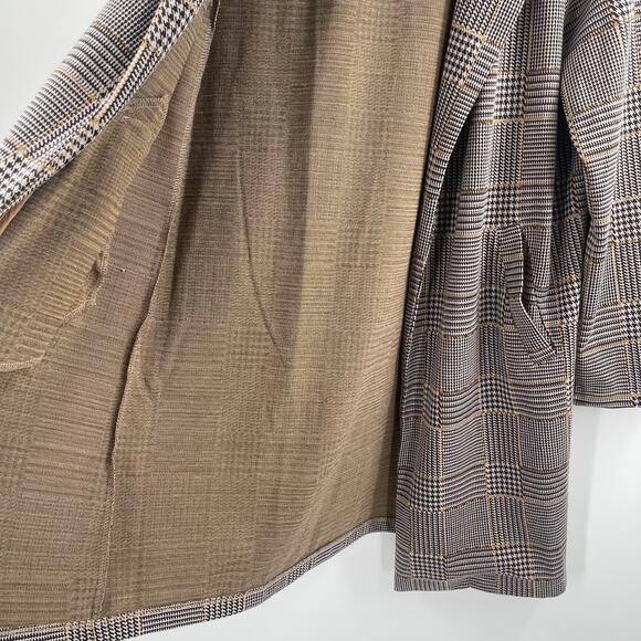 MELLODAY Blazer Size Large NWT Plaid Houndstooth Longline Open Stretch Fall - Picture 10 of 13